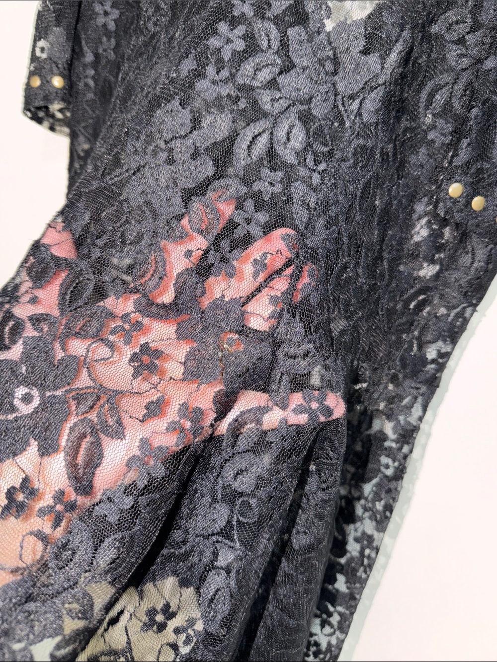 Cecico Black Lace V-Neck Flutter Sleeve Blouse - Picture 7 of 10